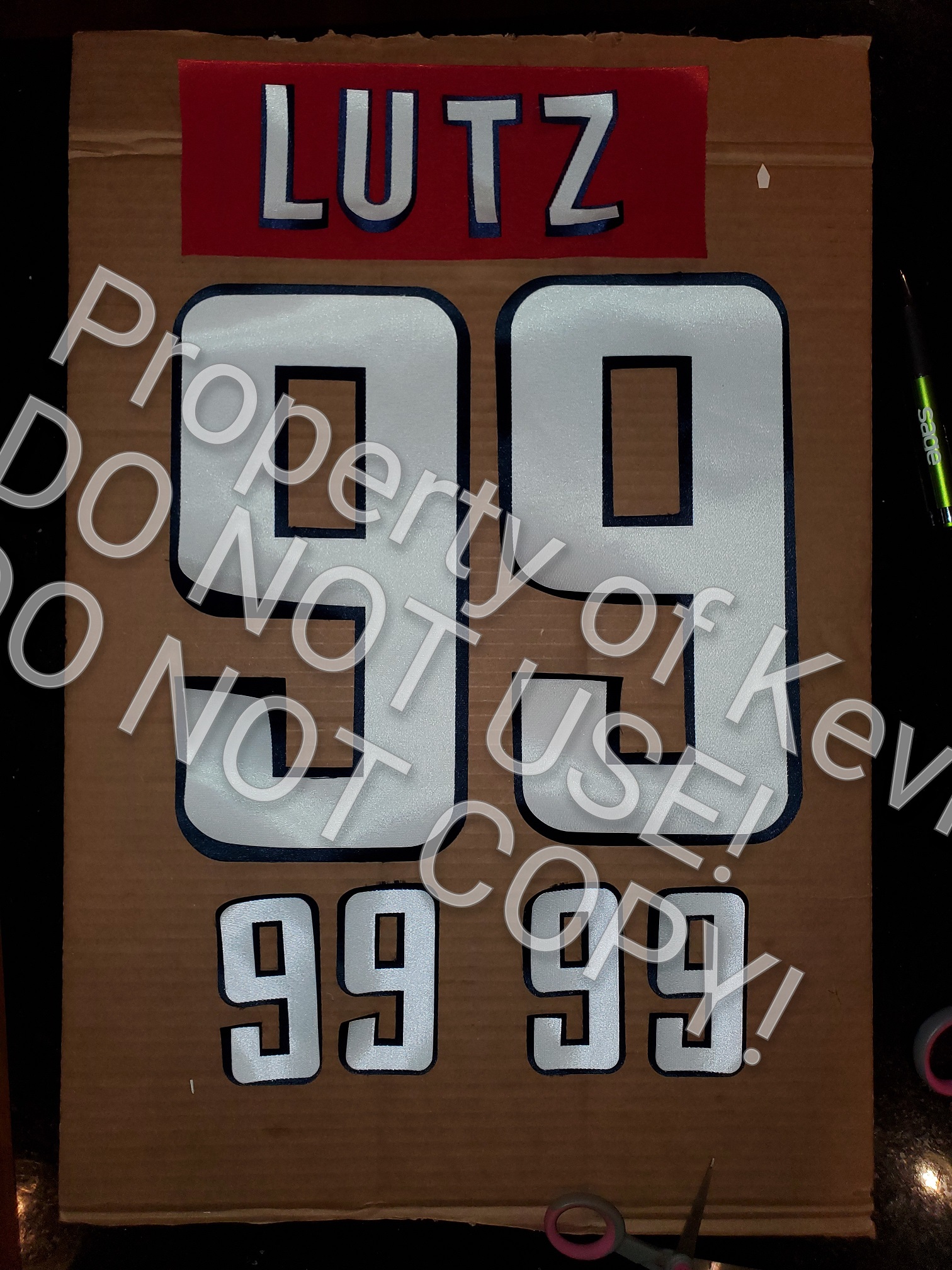 NHL Washington Capitals Jersey Kit Poly Twill Lettering Name Number